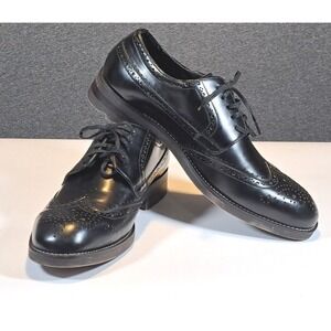 Saks Fifth Avenue Connor Mens Black Leather Wingtip Oxford Dress Shoes Size 9M